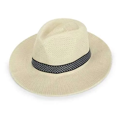 Men Women Polyester Straw Floppy Wide Brim Sun Hat