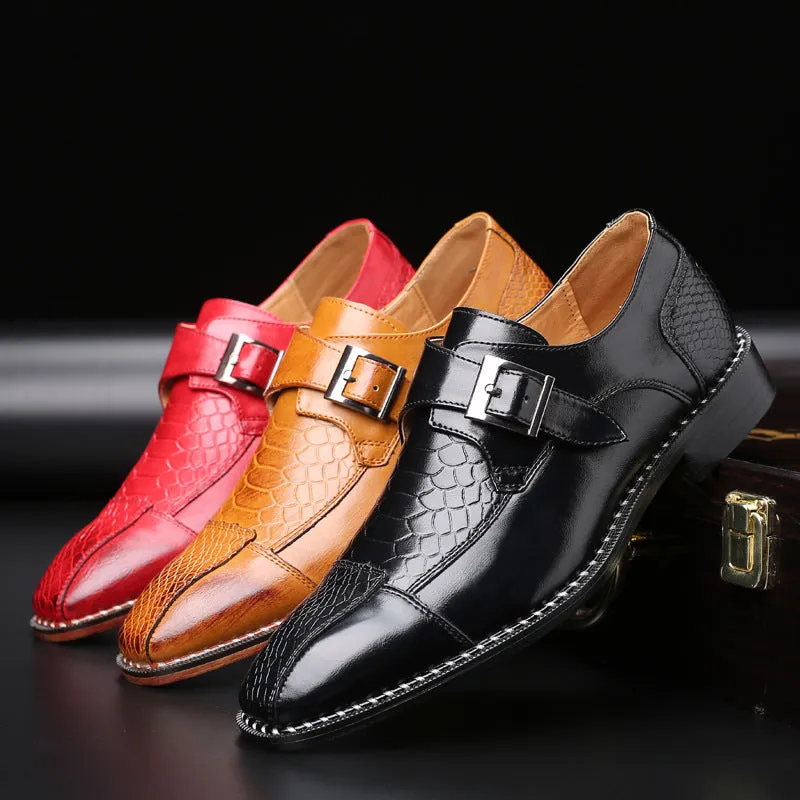 Men's Business Snakeskin Grain Leather Brogues Shoes