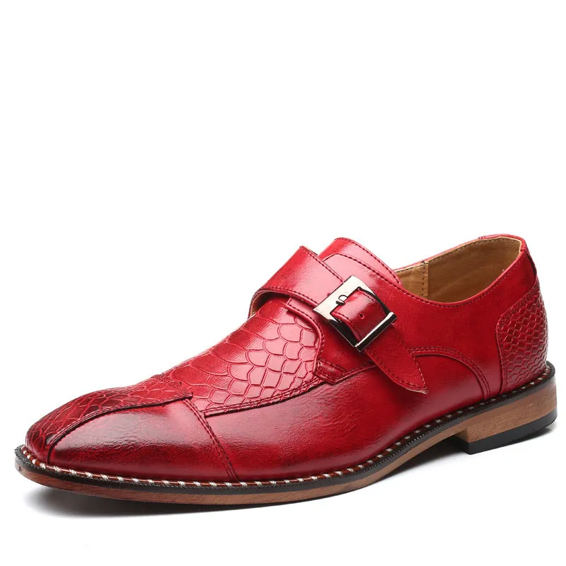 Men's Business Snakeskin Grain Leather Brogues Shoes
