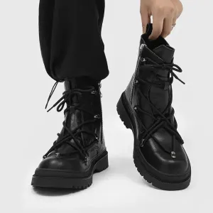 Men's High-top Cross Laced Boots
