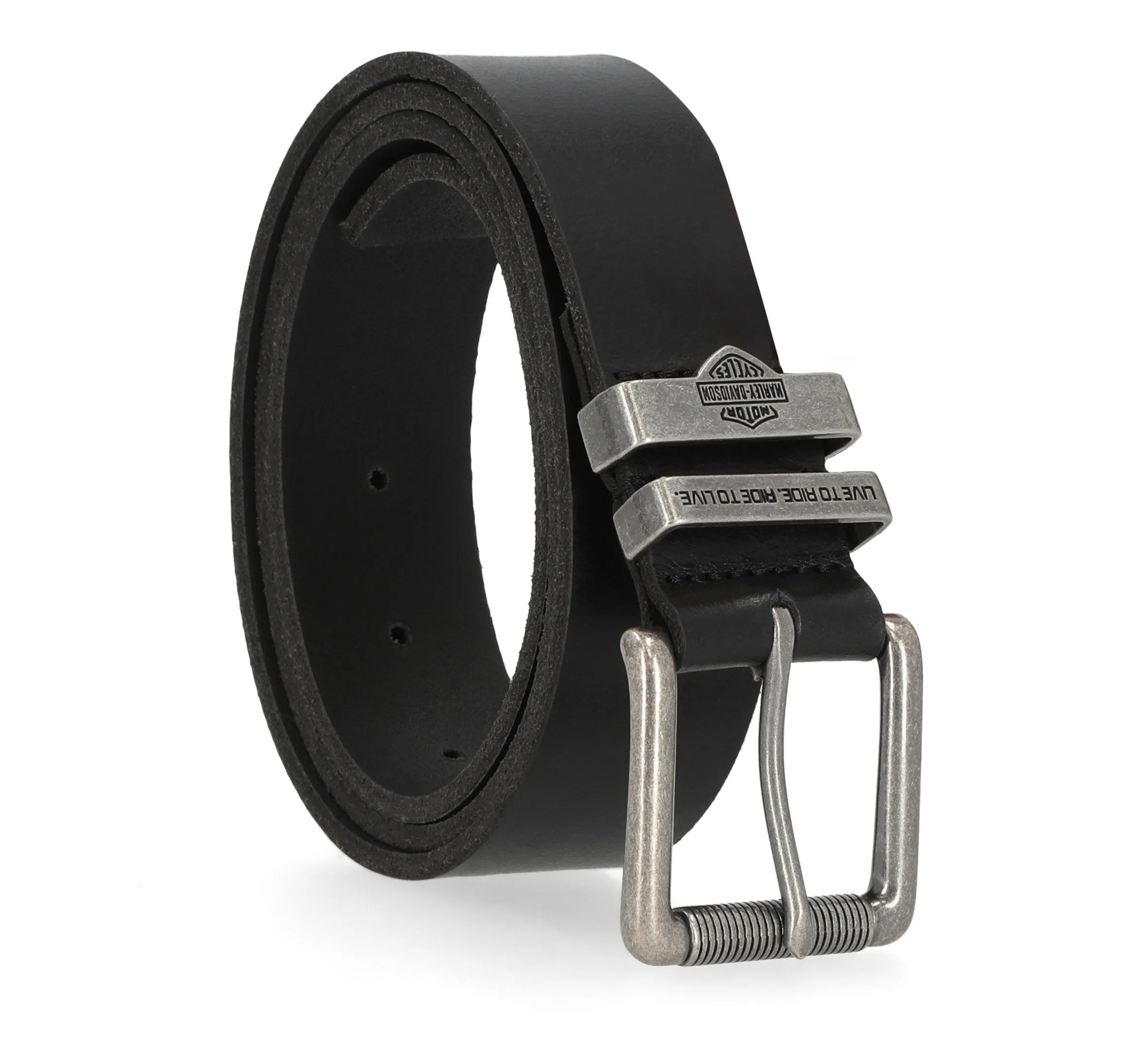 Mens Live To Ride Metal Keeper Belt - Brown