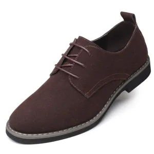 Mens Suede Lace Up Oxfords Classic Wing Tips Dress Shoes Casual Luxury Business Work Office Derby Shoes (Brown12)