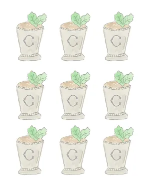 Monogrammed Julep Cupcake Toppers