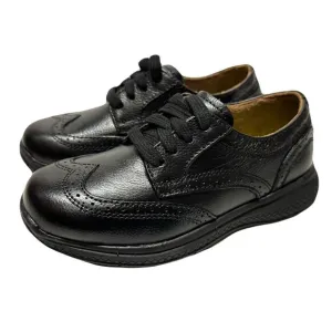 NEW Florsheim Boys Size 10.5 Black Leather Great Lakes Wing Tip Oxford Jr. Shoe