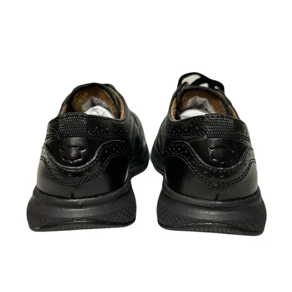 NEW Florsheim Boys Size 10.5 Black Leather Great Lakes Wing Tip Oxford Jr. Shoe