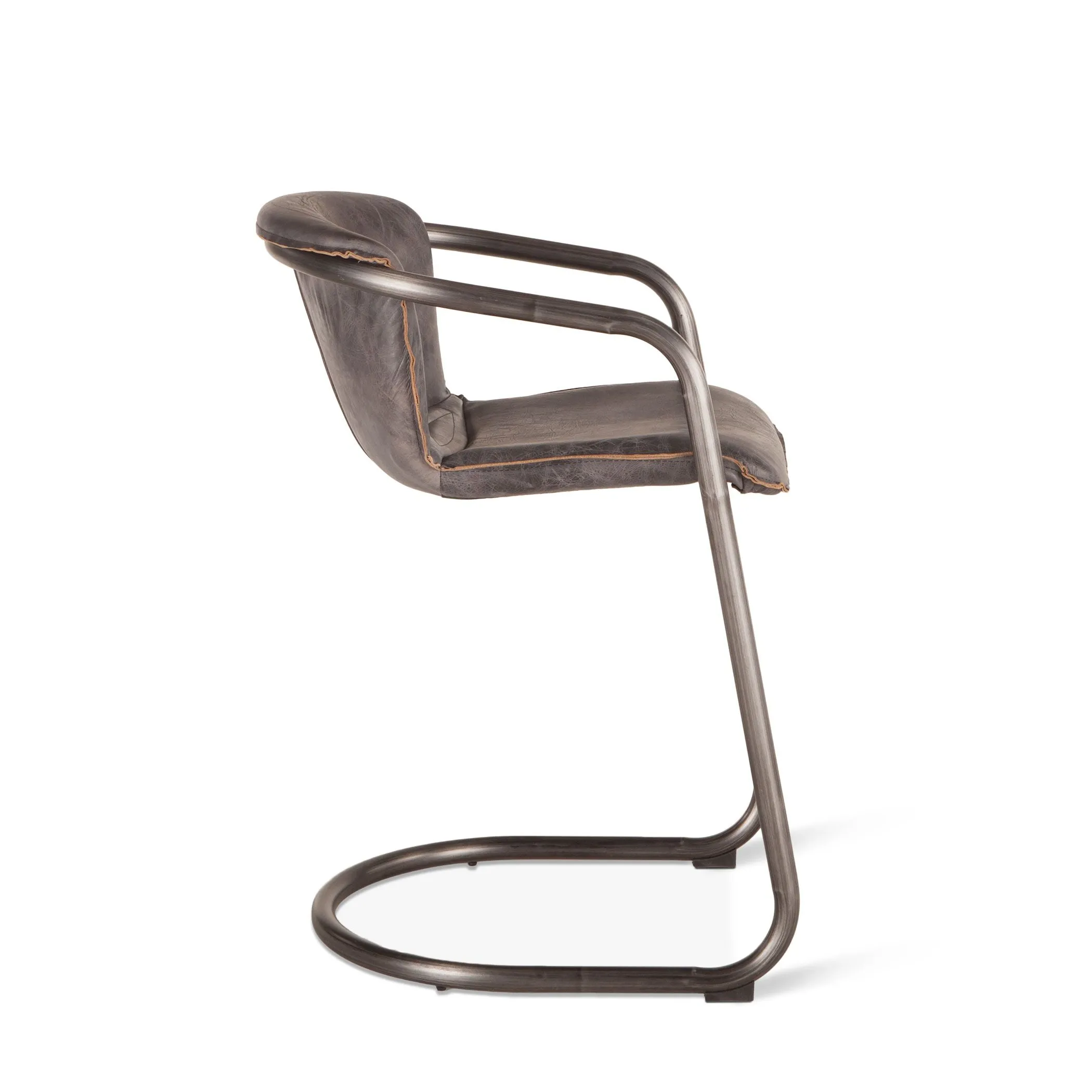 Nisky Leather Counter Chair - Antique Ebony
