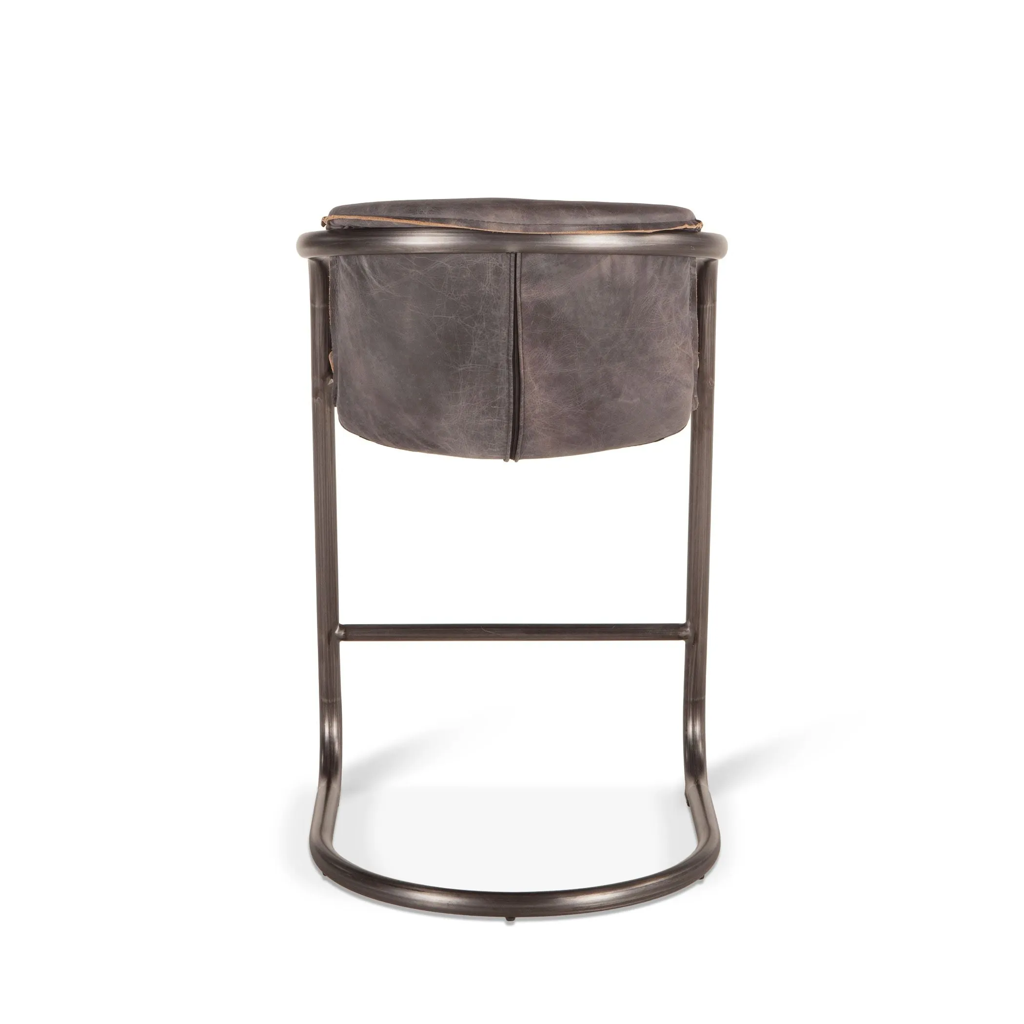 Nisky Leather Counter Chair - Antique Ebony