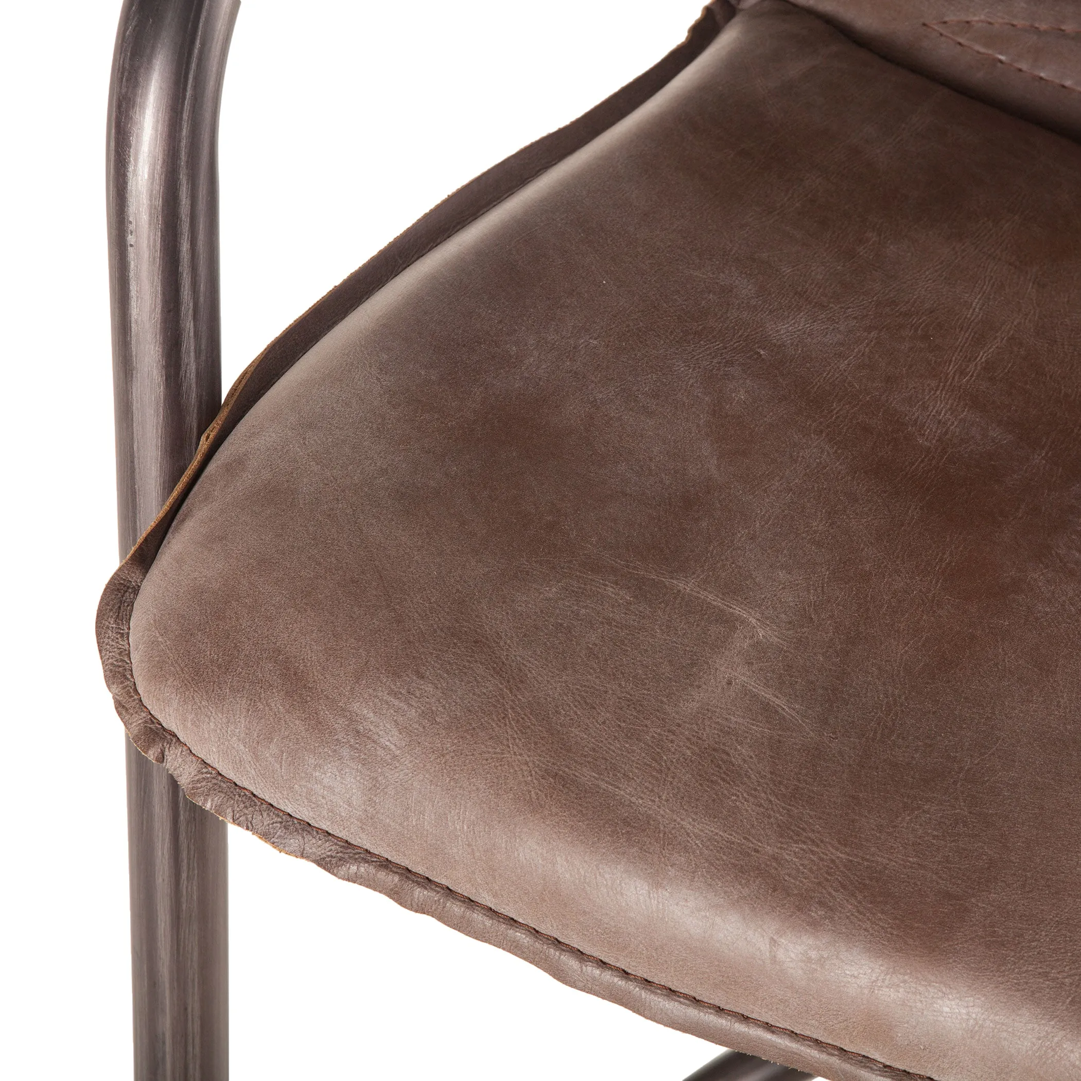 Nisky Leather Counter Chair - Jet Brown