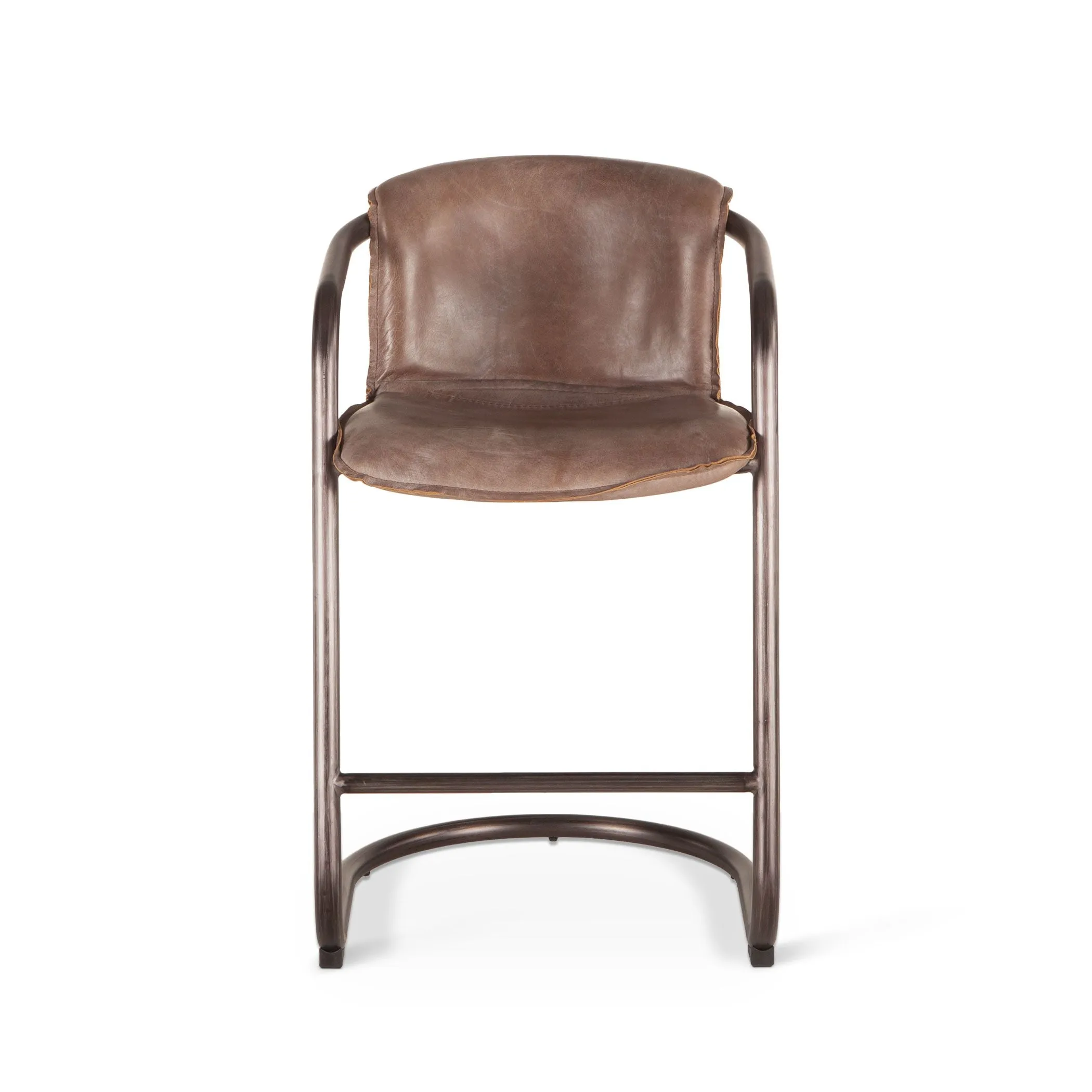 Nisky Leather Counter Chair - Jet Brown