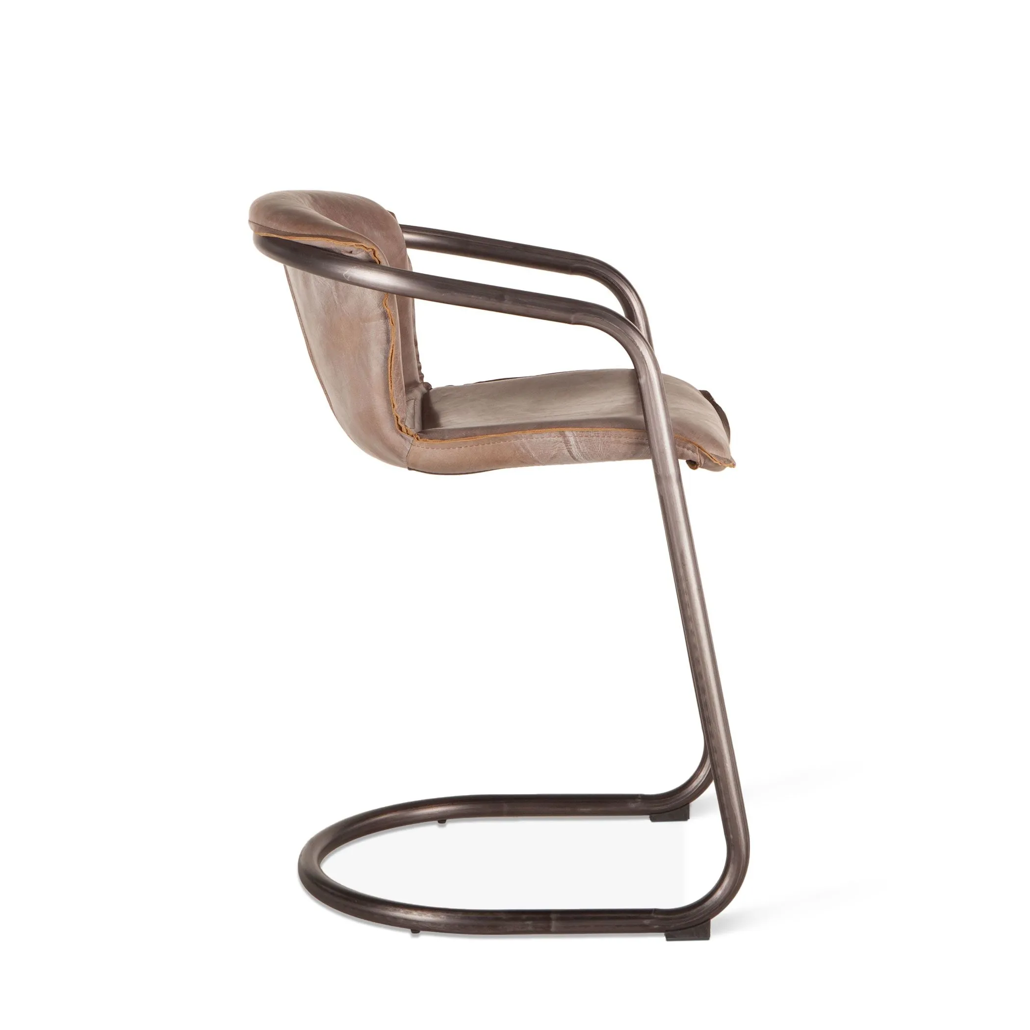 Nisky Leather Counter Chair - Jet Brown