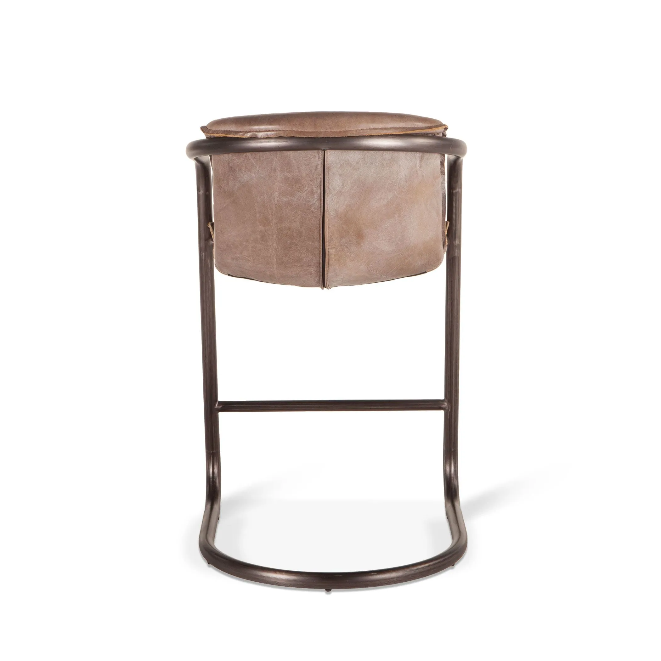 Nisky Leather Counter Chair - Jet Brown