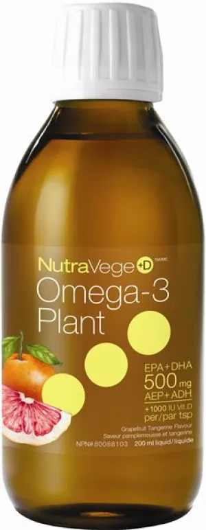 Omega 3 Plant   Vitamin D 200 ml - Grapefruit Tangerine