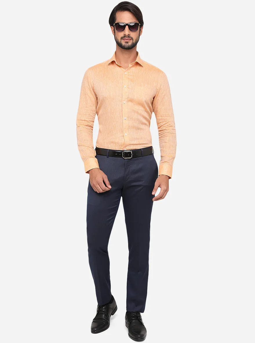 Orange Solid Regular Fit Formal Shirt | JadeBlue