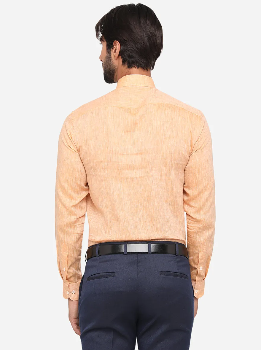 Orange Solid Regular Fit Formal Shirt | JadeBlue