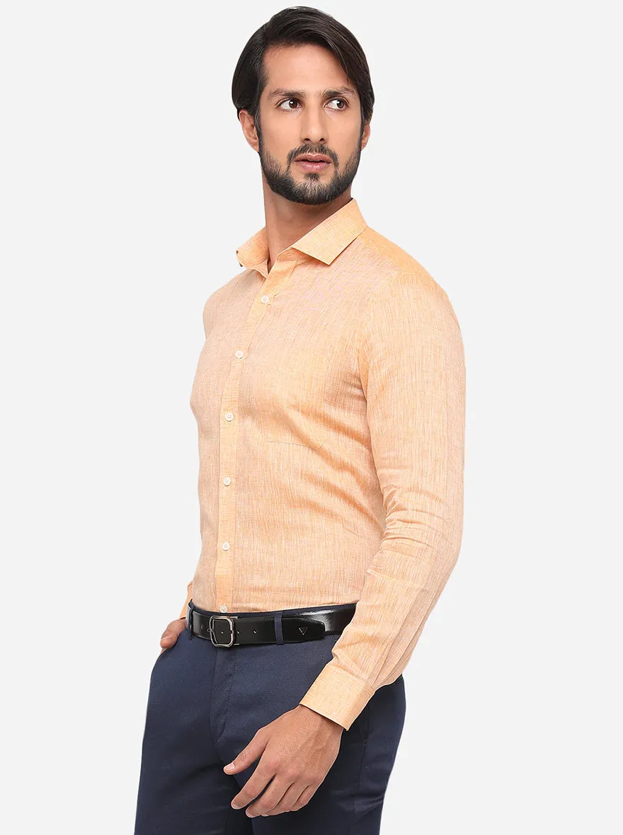 Orange Solid Regular Fit Formal Shirt | JadeBlue