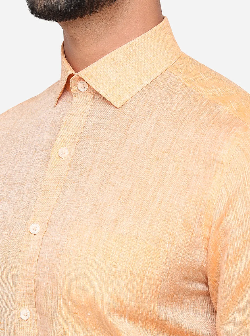 Orange Solid Regular Fit Formal Shirt | JadeBlue