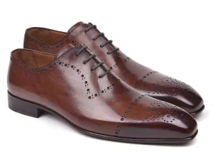 Paul Parkman Men's Classic Leather Brogues in Antique Brown