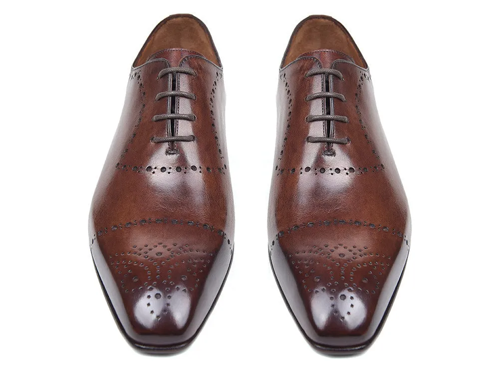 Paul Parkman Men's Classic Leather Brogues in Antique Brown
