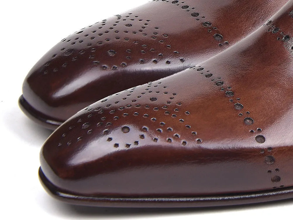 Paul Parkman Men's Classic Leather Brogues in Antique Brown