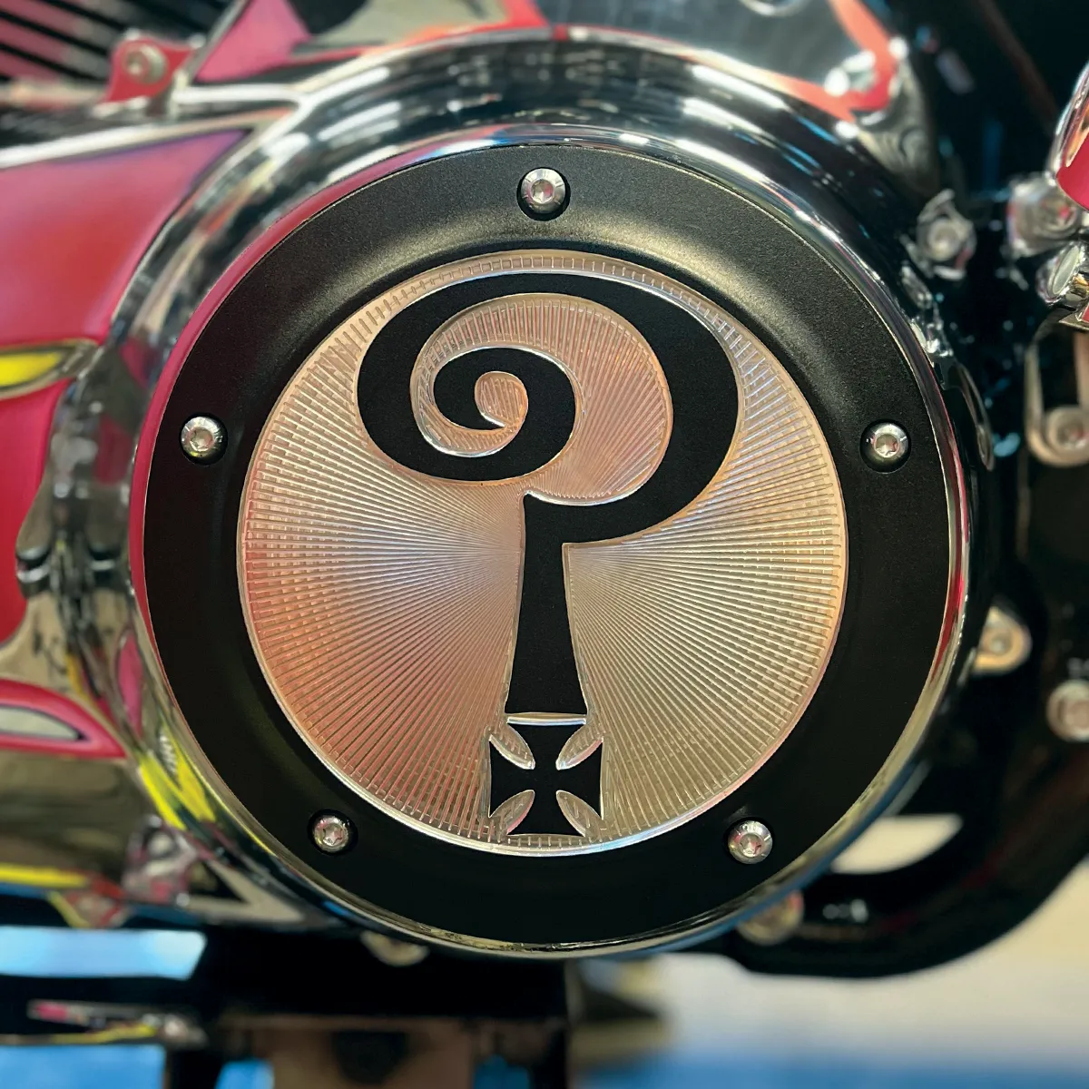 Question Mark M8 Touring Derby Cover - Matte Black