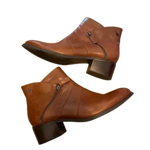 Regarde Le Ciel Brown Leather Booties Boots Size 40 US 9