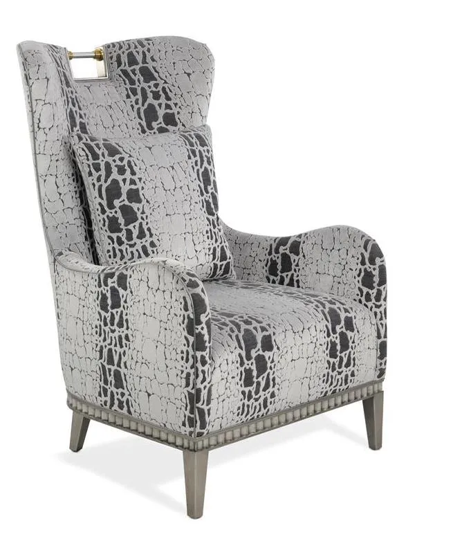 Remigny Antique Pewter Lounge Chair