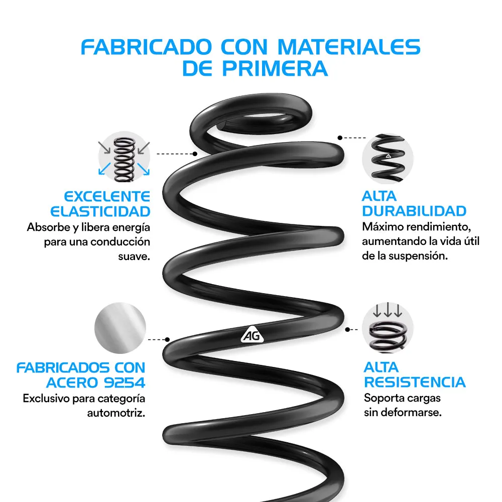 Resortes Originales Ag Confort Volkswagen Derby 1995-2009 Kit 4 Piezas