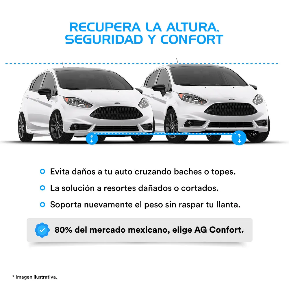Resortes Originales Ag Confort Volkswagen Derby 1995-2009 Kit 4 Piezas