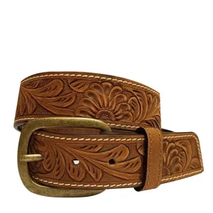 Roper Belt Womens Hand Tooled Leather