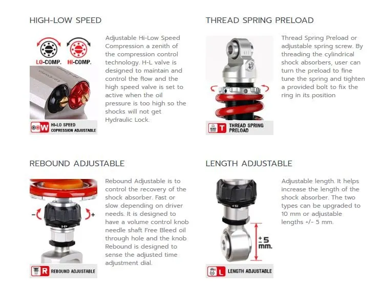 Royal Enfield Interceptor / GT 650 TRWL   YSS  shock Absorbers