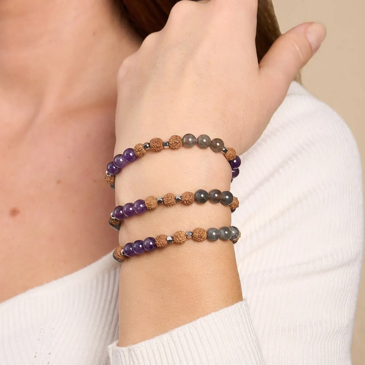 Shaolin Monk | Gemstone Rudraksha |  Mala Bracelet