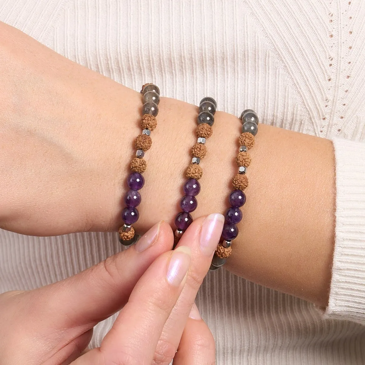 Shaolin Monk | Gemstone Rudraksha |  Mala Bracelet