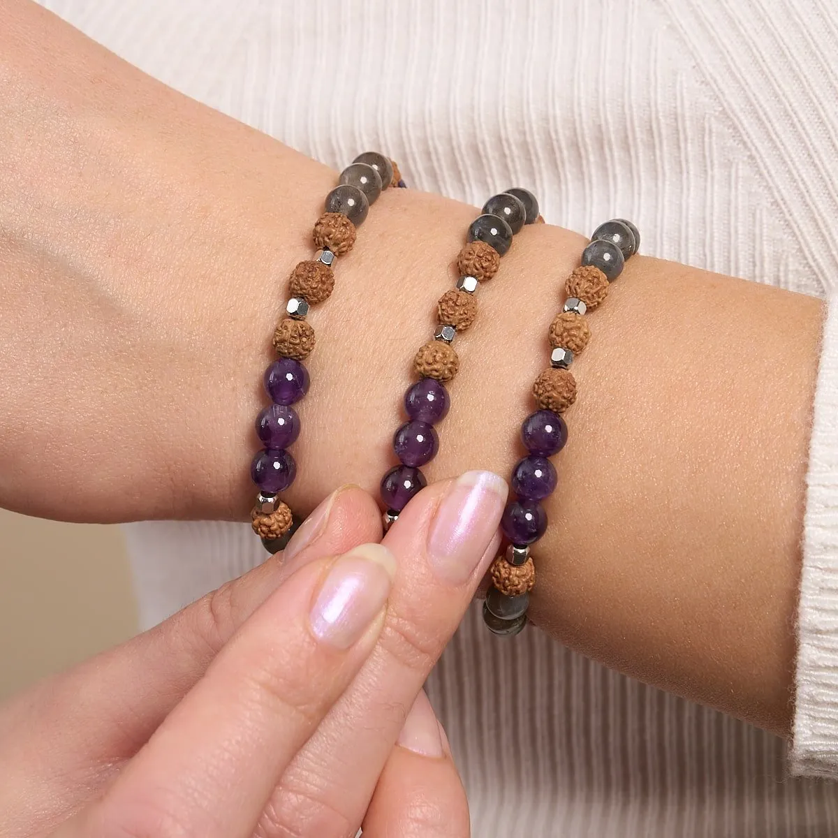 Shaolin Monk | Gemstone Rudraksha |  Mala Bracelet