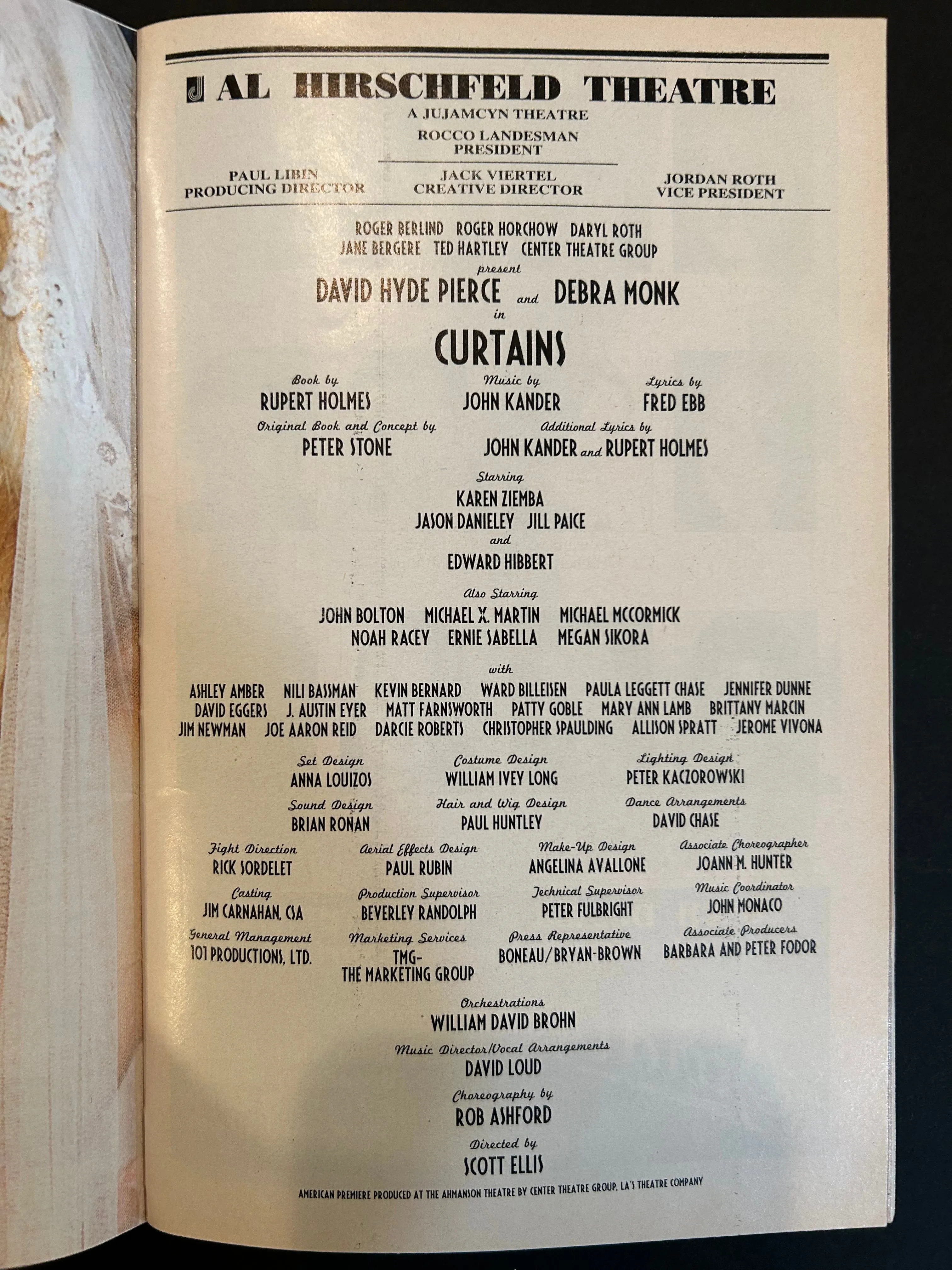 Signed "Curtains" Original 2007 Broadway Production Playbill