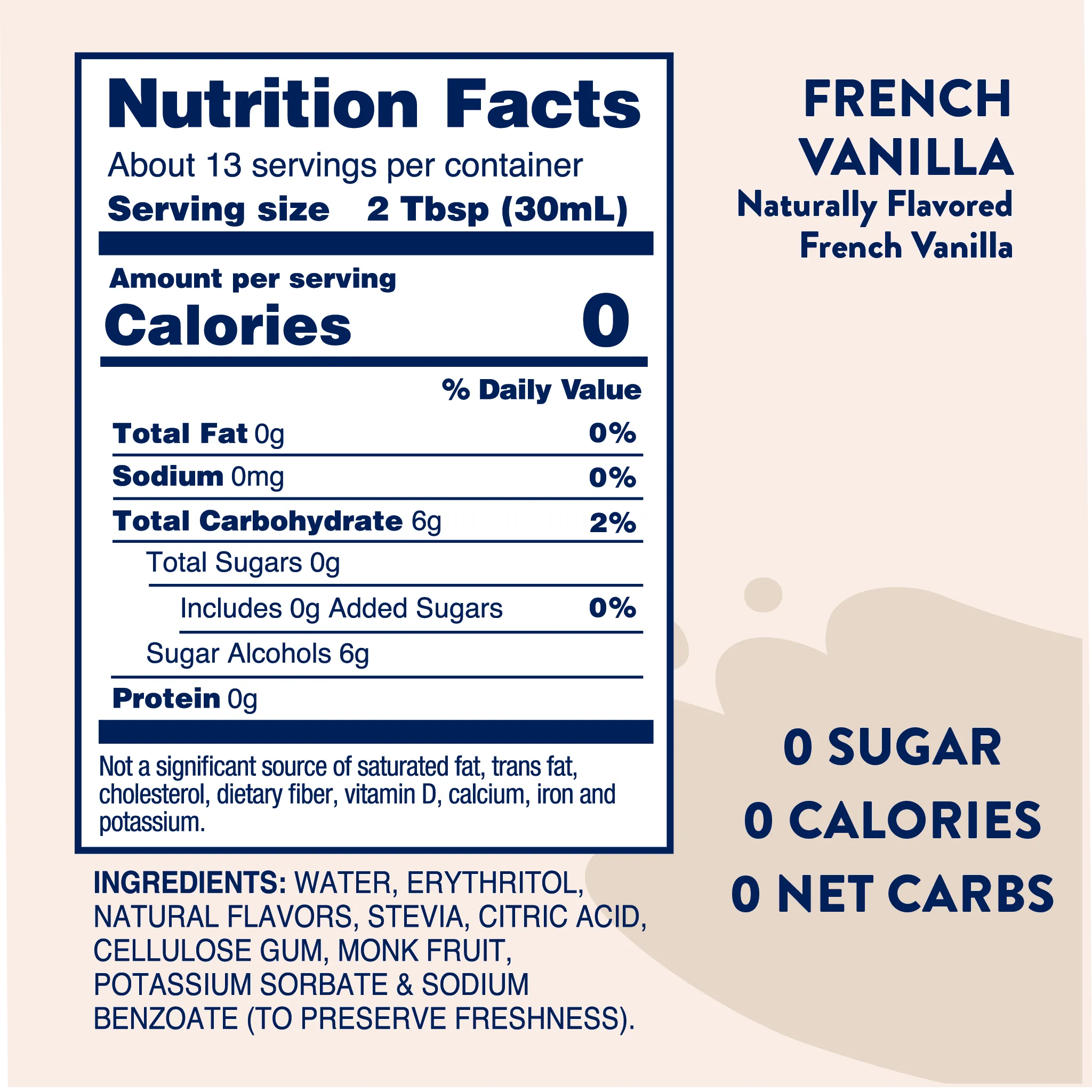 Skinny Mixes || Naturally Sweetened French Vanilla Syrup - 375ml