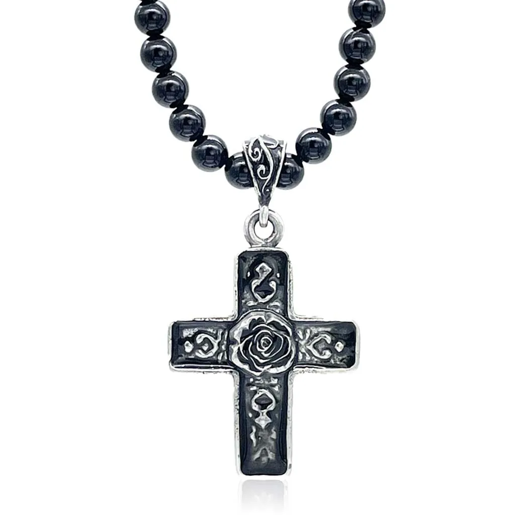 Spanish Rose Cross Necklace