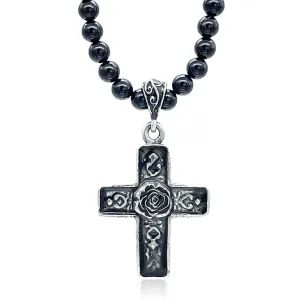 Spanish Rose Cross Necklace