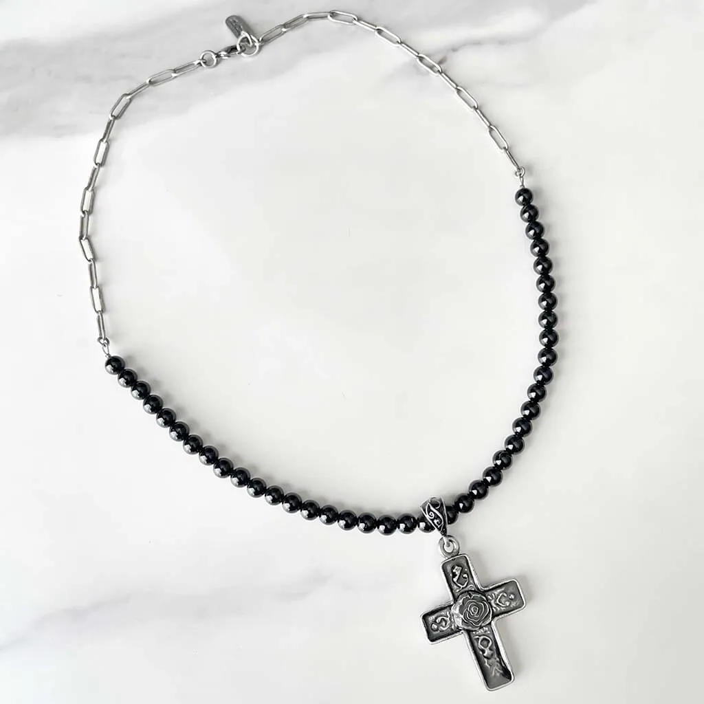 Spanish Rose Cross Necklace
