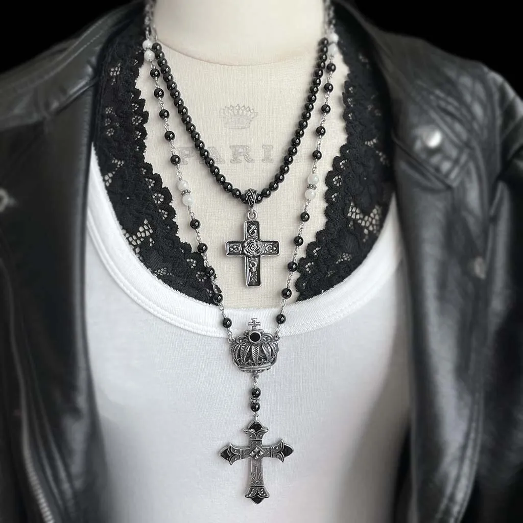 Spanish Rose Cross Necklace