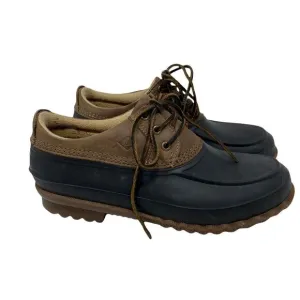 Sperry Top-Sider Mens Decoy Rain Boots Brown Black Leather Moc Toe Lace Up 9.5 M