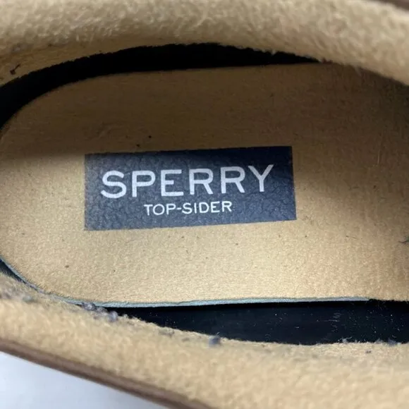 Sperry Top-Sider Mens Decoy Rain Boots Brown Black Leather Moc Toe Lace Up 9.5 M