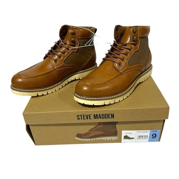 Steve Madden Men's Bleeker Boot Color Cognac Size 9