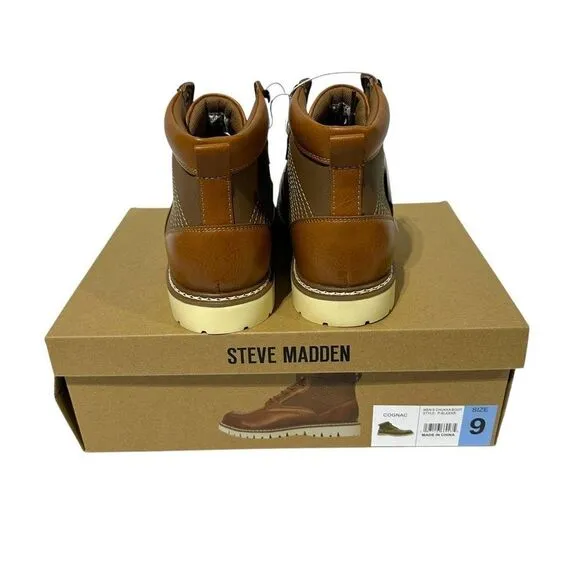 Steve Madden Men's Bleeker Boot Color Cognac Size 9