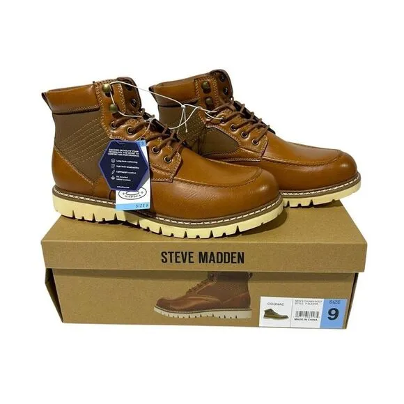 Steve Madden Men's Bleeker Boot Color Cognac Size 9