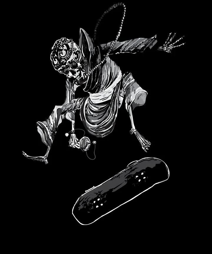 Tibetan Monk Doing Kick Flip Hoodie