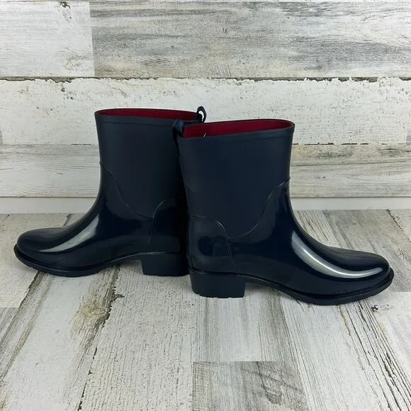 Tommy Hilfiger womens sz 5 navy blue ankle rain boots new