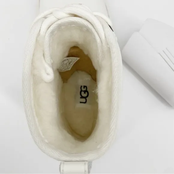 Ugg Neumel ll Kids &amp; Women Boots White Sherpa Sheepskin Lined Lace Up Tie Shoes