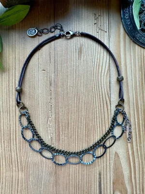 Urban Metal Short Double Necklace