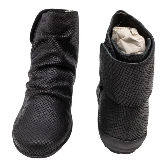 Walking Cradles Black Harlow Soft Leather Ankle Boots 8.5 Women's