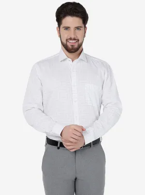 White Checked Regular Fit Formal Shirt | JadeBlue